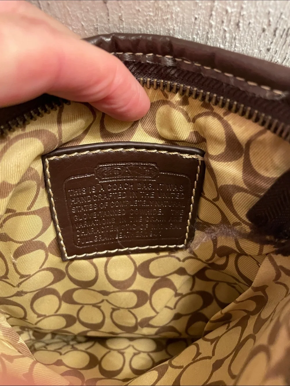 Vintage Coach Brown Signature Canvas Crossbody Messenger